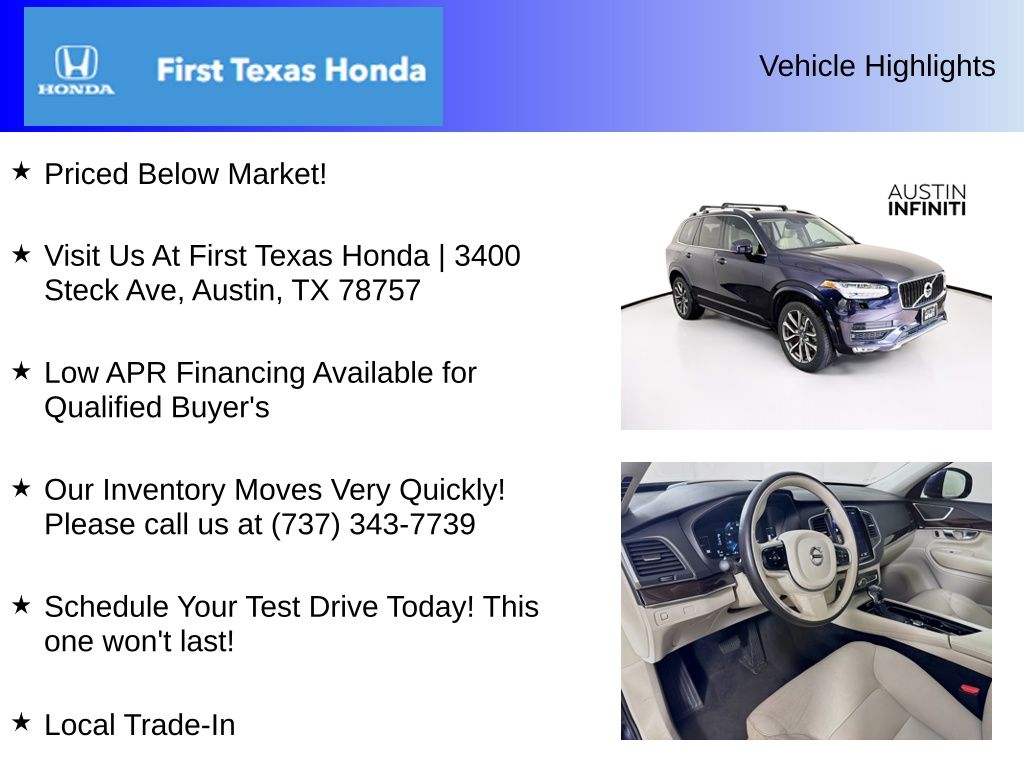 Used Car 2019 Volvo Xc90  T5 Momentum For Sale Under $20,000 In Austin, Texas