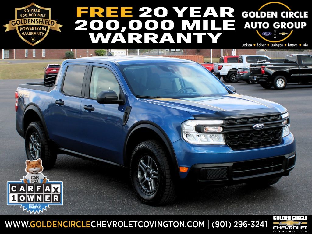 Atlas Blue Metallic 2024 Ford Maverick XL SuperCrew FWD Pickup Truck Front-Wheel Drive Continuously Variable Transmission