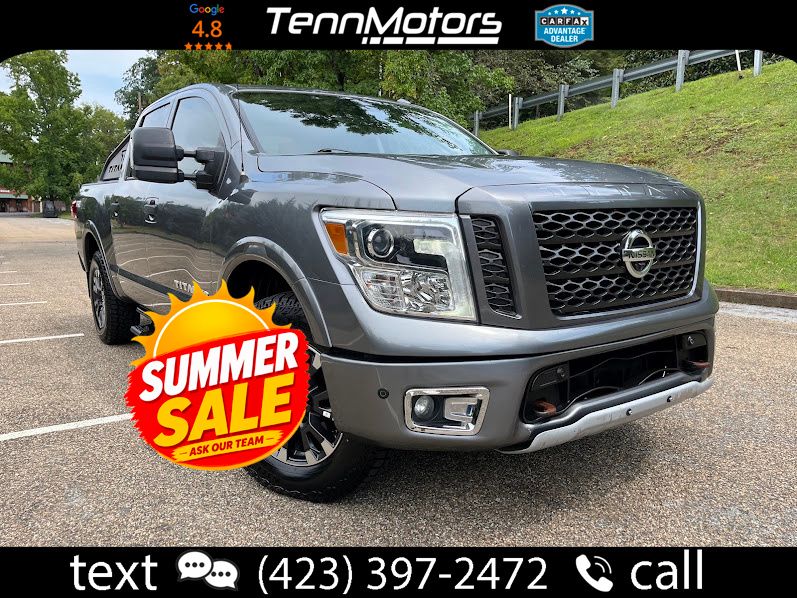 Gray (Gun Metallic) 2018 Nissan Titan Pickup Truck Four-Wheel Drive 7-Speed Automatic