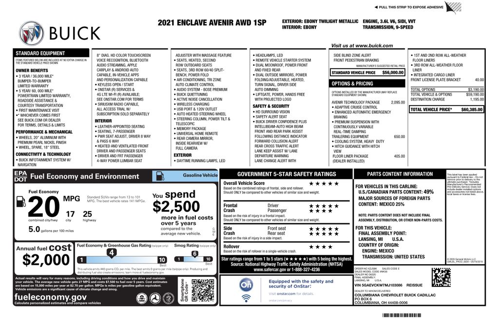 2021 Buick Enclave Avenir AWD