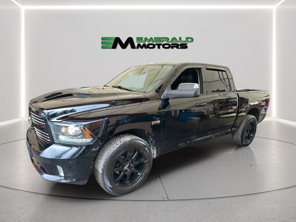 Black Clearcoat 2014 RAM 1500 Sport Crew Cab 4WD Pickup Truck Four-Wheel Drive 8-Speed Automatic