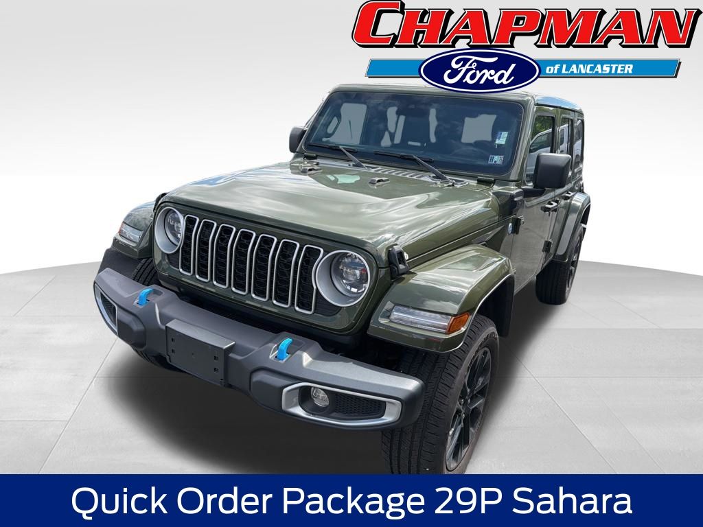 Sarge Green Clearcoat 2024 Jeep Wrangler 4xe Sahara 4WD SUV / Crossover Four-Wheel Drive 8-Speed Automatic