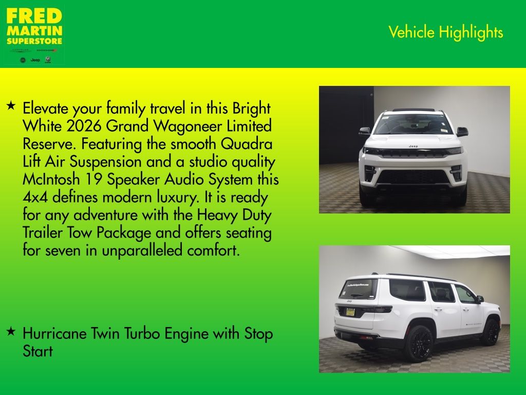 new 2026 Jeep Grand Wagoneer car, priced at $79,757