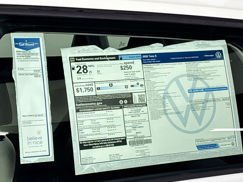 2026 Volkswagen Taos 1.5T S