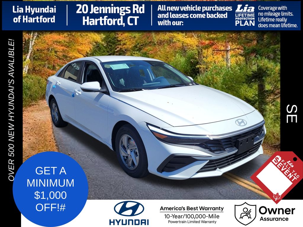 Serenity White 2026 Hyundai Elantra Sedan Front-Wheel Drive Continuously Variable Transmission