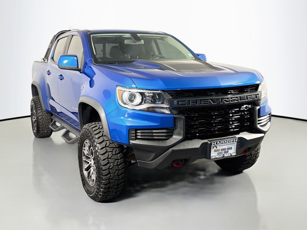 Bright Blue Metallic 2022 Chevrolet Colorado Pickup Truck Four-Wheel Drive 8-Speed Automatic