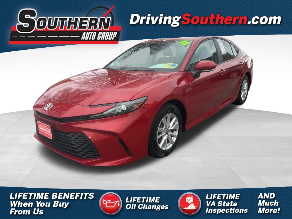 Supersonic Red 2025 Toyota Camry LE FWD Sedan Front-Wheel Drive Continuously Variable Transmission