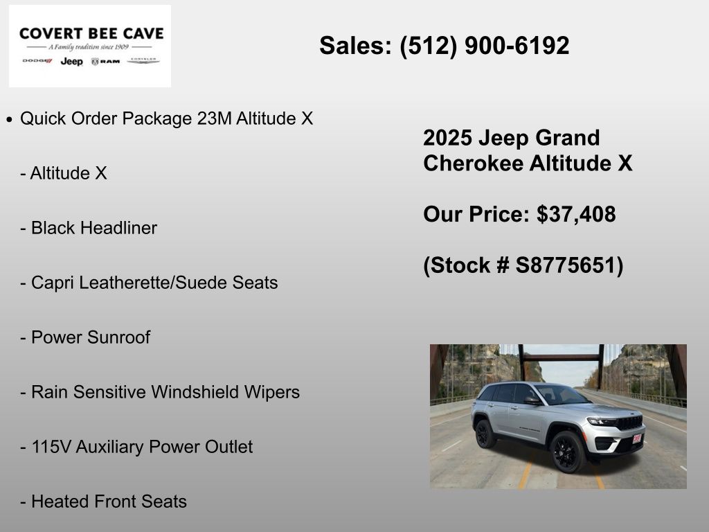 New Car 2025 Jeep Grand Cherokee  For Sale Under $40,000 In Austin, Texas