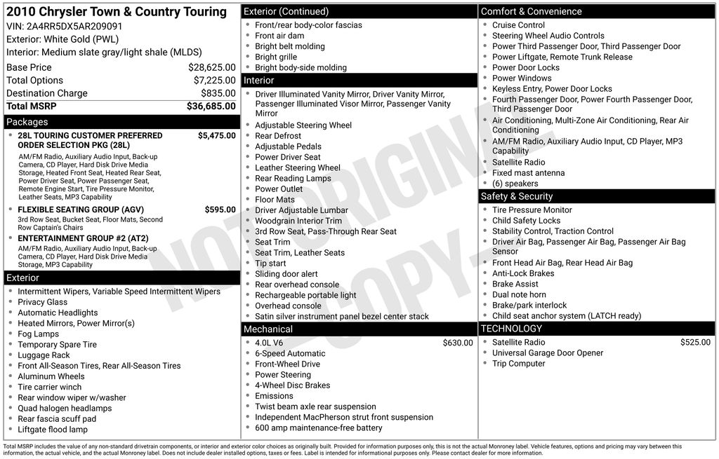 2010 Chrysler Town & Country Touring