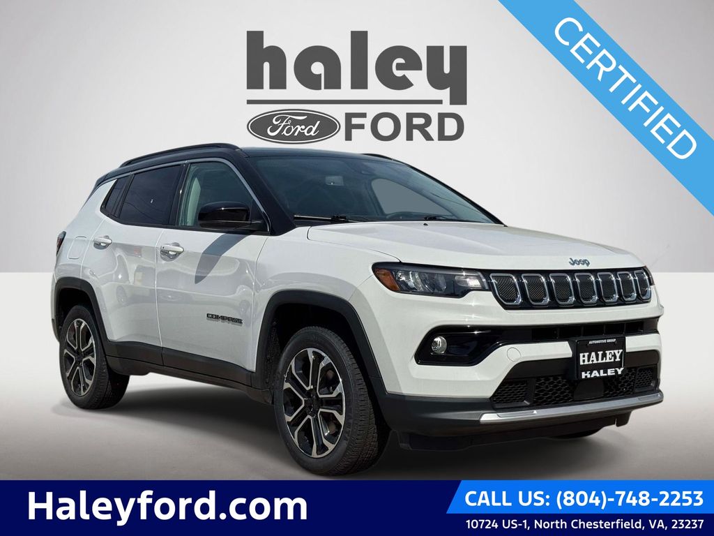 Bright White Clearcoat 2022 Jeep Compass SUV / Crossover Four-Wheel Drive 9-Speed Automatic