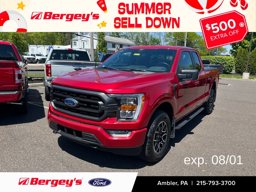 Red Metallic 2022 Ford F-150 Pickup Truck Four-Wheel Drive Automatic