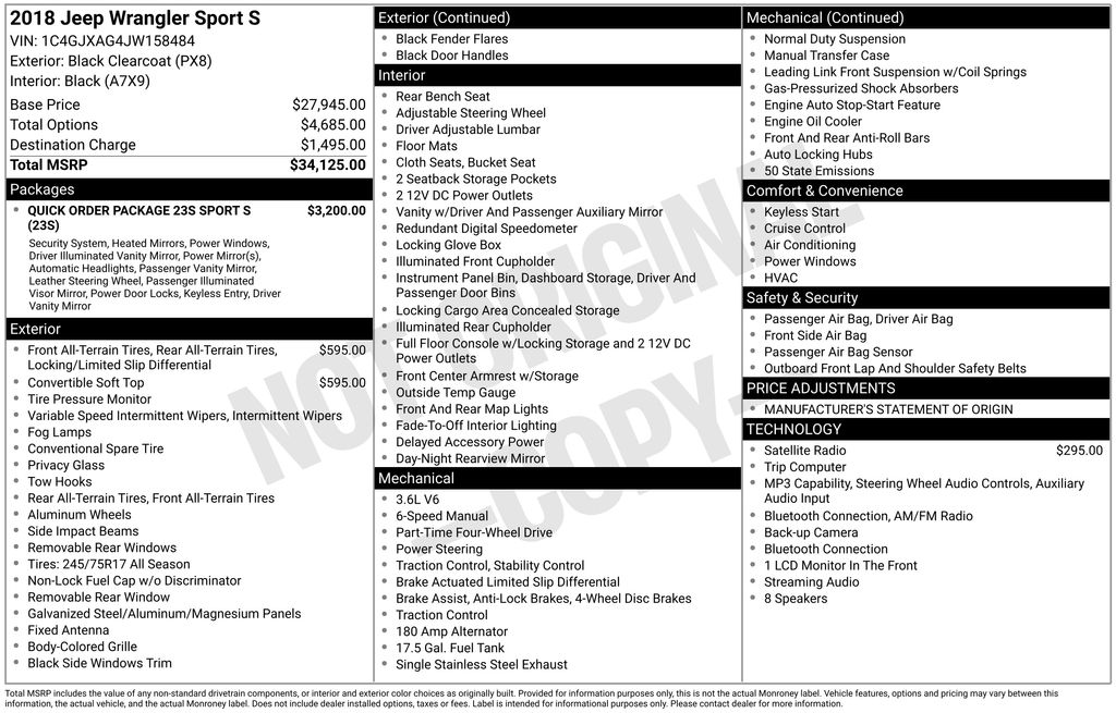 Certified Used 2018 Black Jeep Sport S image 7