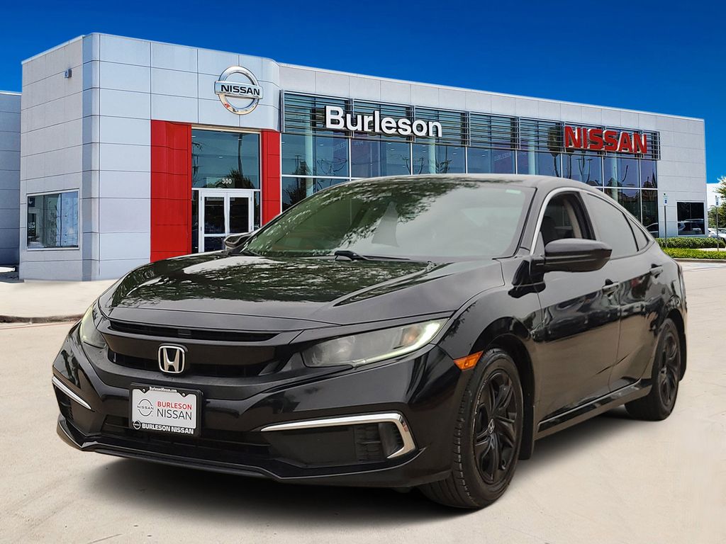Crystal Black Pearl 2019 Honda Civic LX FWD Sedan Front-Wheel Drive Continuously Variable Transmission