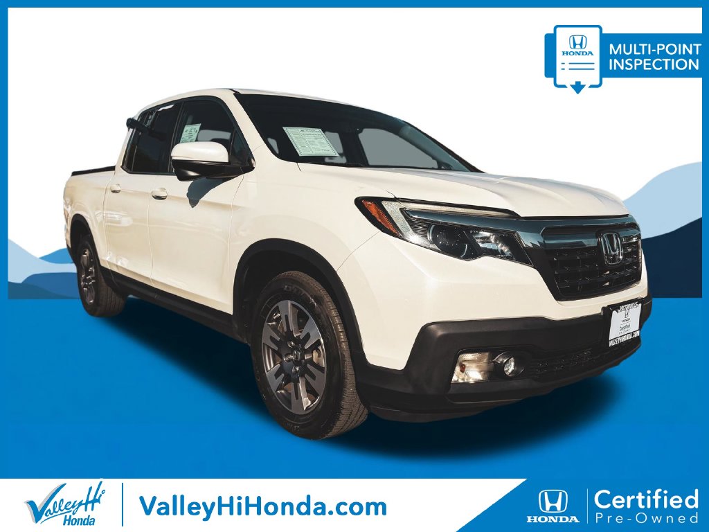 White 2018 Honda Ridgeline Pickup Truck Front-Wheel Drive 6-Speed Automatic