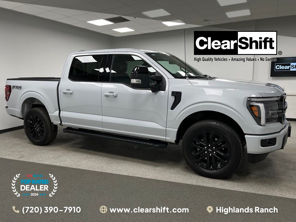 Space White Metallic 2025 Ford F-150 Pickup Truck Four-Wheel Drive 10-Speed Automatic