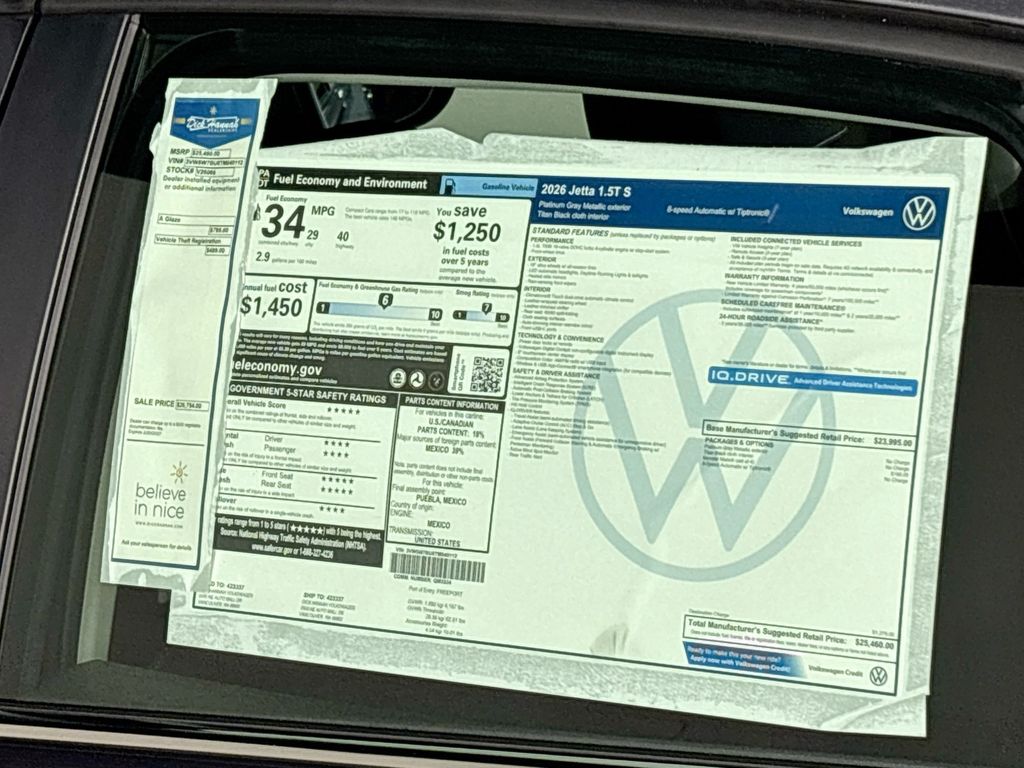 2026 Volkswagen Jetta 1.5T S