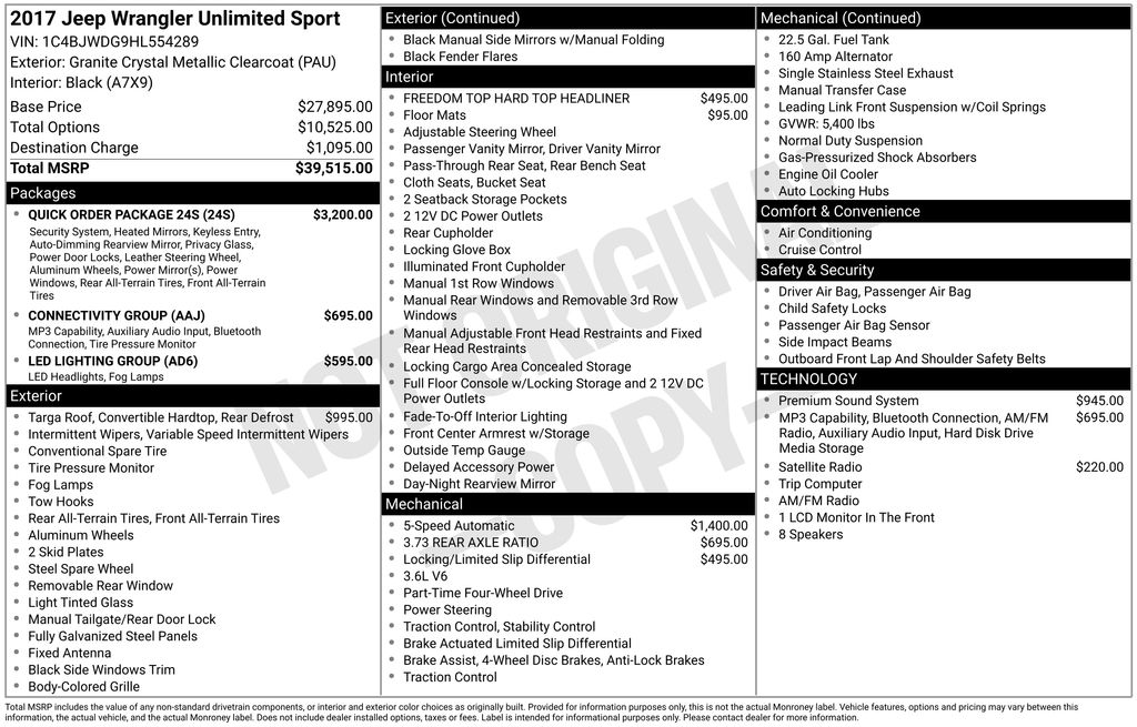 Used Car 2017 Jeep Wrangler  Unlimited Sport For Sale Under $20,000 In Austin, Texas
