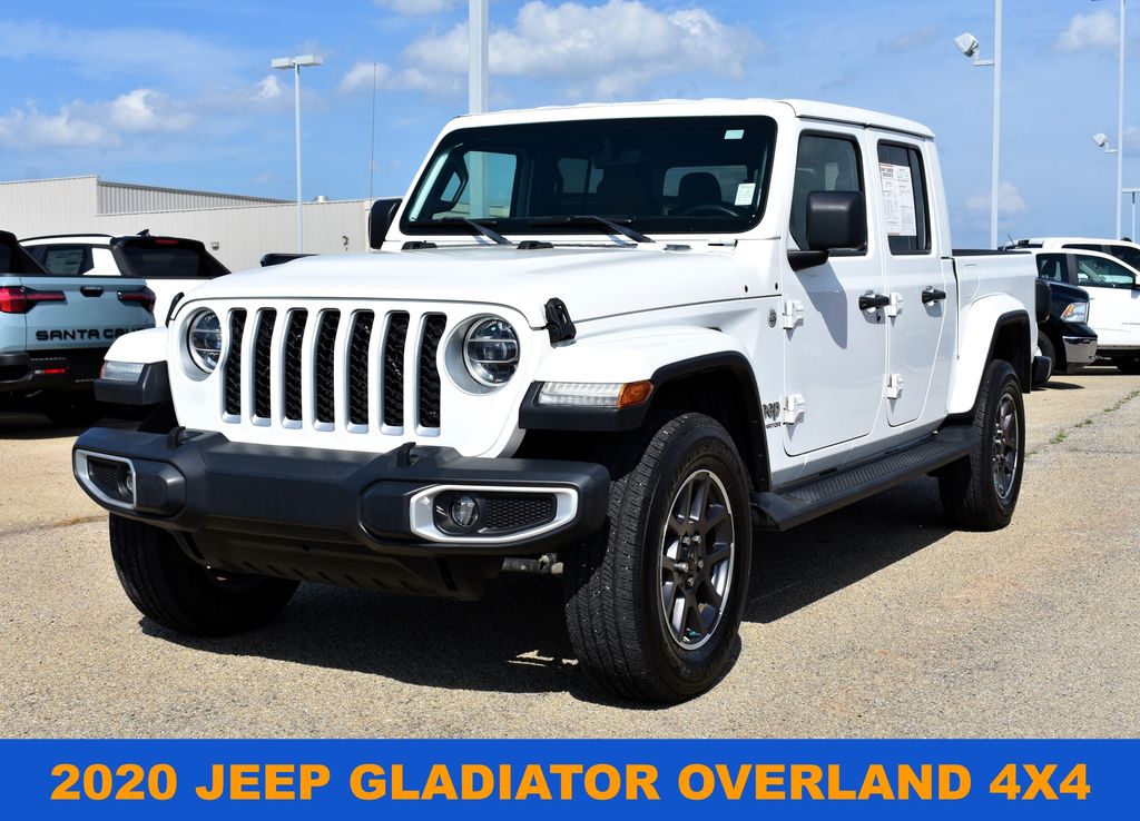 Bright White Clearcoat 2020 Jeep Gladiator Overland Crew Cab 4WD Pickup Truck Four-Wheel Drive 8-Speed Automatic