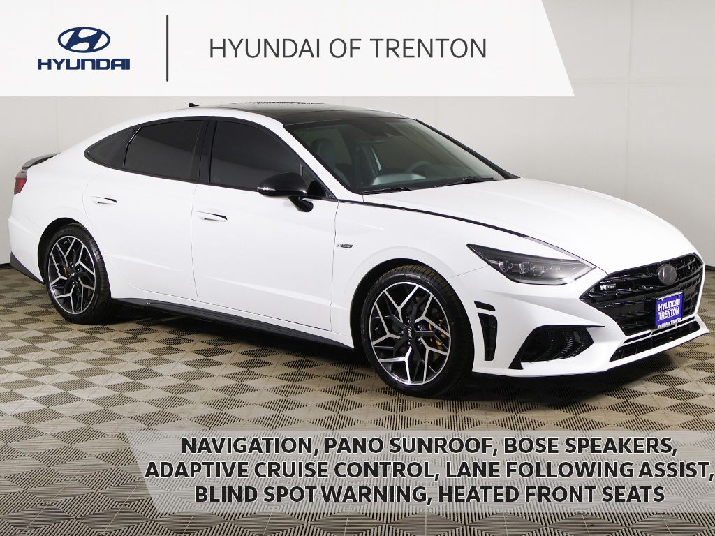 Serenity White 2023 Hyundai Sonata N Line FWD Sedan Front-Wheel Drive 8-Speed Dual Clutch