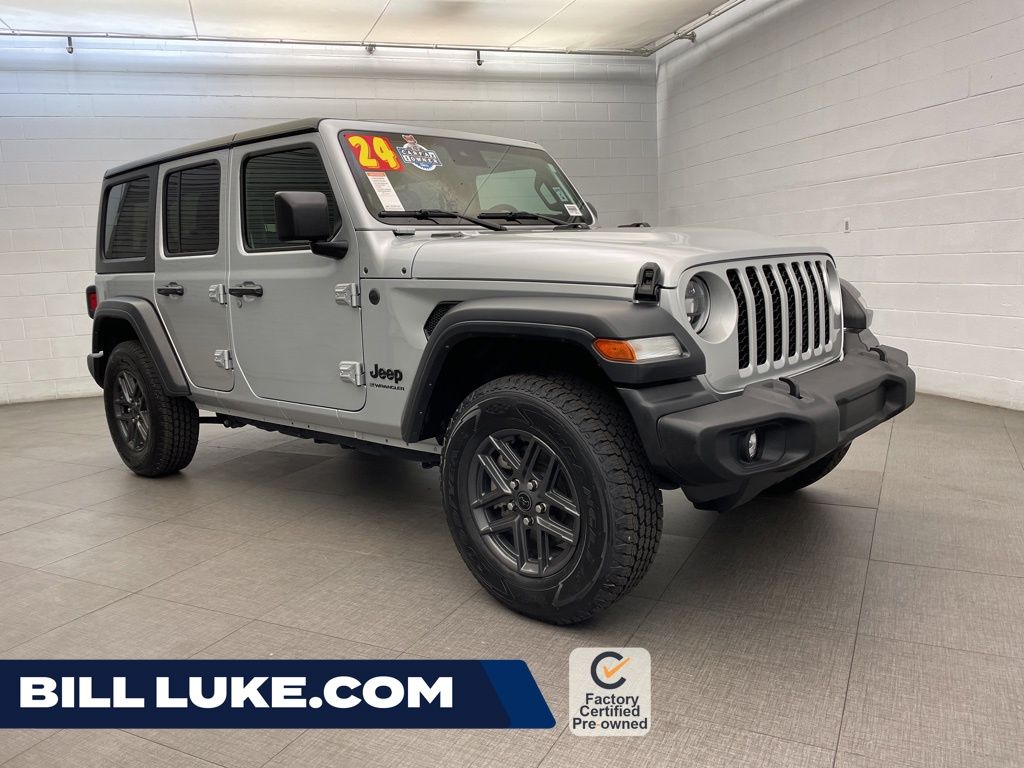 Silver Zynith Clearcoat 2024 Jeep Wrangler Sport S 4-Door 4WD SUV / Crossover Four-Wheel Drive 8-Speed Automatic