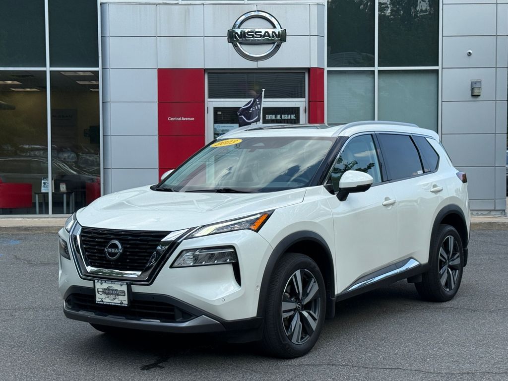 Pearl White Tricoat 2023 Nissan Rogue SUV / Crossover All-Wheel Drive Continuously Variable Transmission
