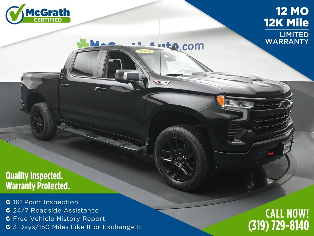 Black 2024 Chevrolet Silverado 1500 Pickup Truck Four-Wheel Drive Automatic