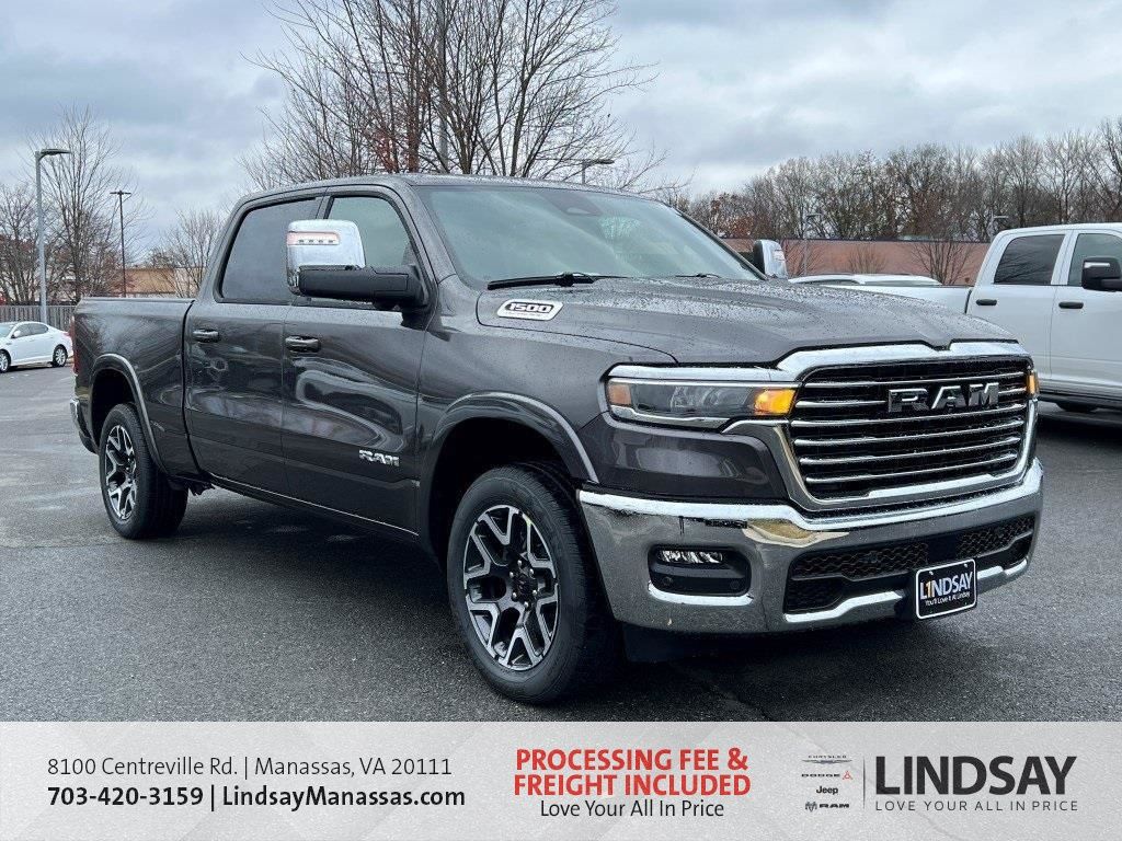 Gray (Granite Crystal Metallic Clearcoat) 2026 RAM 1500 Laramie Crew Cab 4WD Pickup Truck Four-Wheel Drive 8-Speed Automatic