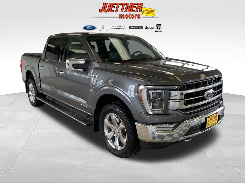 Gray Metallic 2021 Ford F-150 Lariat SuperCrew 4WD Pickup Truck Four-Wheel Drive Automatic