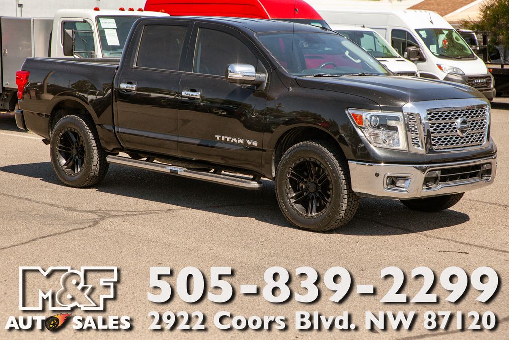 Gray (Magnetic Black) 2018 Nissan Titan Pickup Truck Four-Wheel Drive 7-Speed Automatic