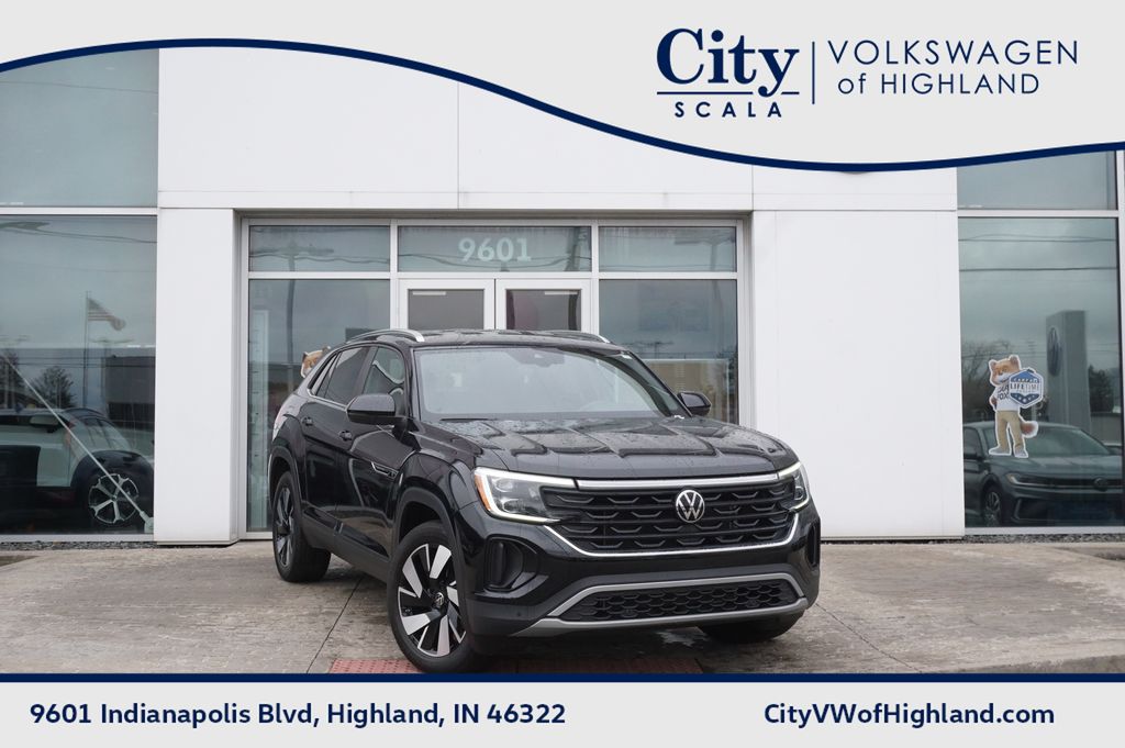 Deep Black Pearl 2025 Volkswagen Atlas Cross Sport SE 4Motion with Technology SUV / Crossover All-Wheel Drive 8-Speed Automatic