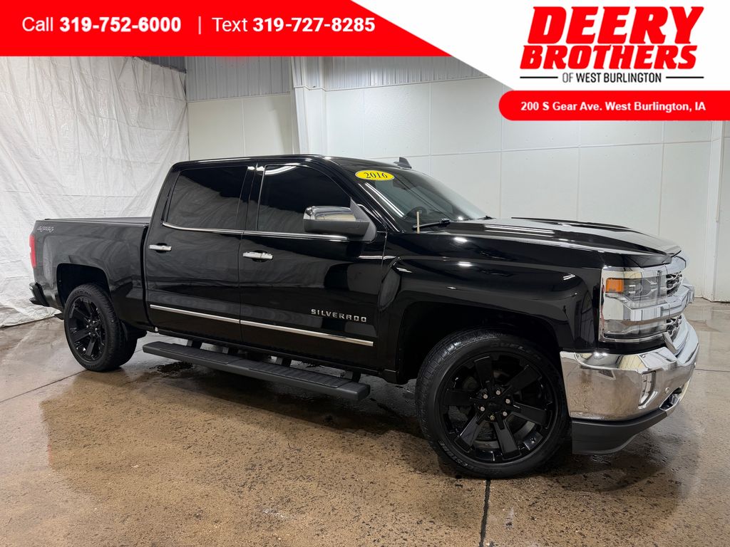 Black 2016 Chevrolet Silverado 1500 Pickup Truck Four-Wheel Drive 6-Speed Automatic Overdrive