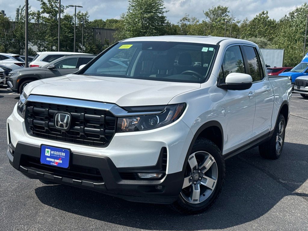 White 2025 Honda Ridgeline Pickup Truck All-Wheel Drive 9-Speed Automatic