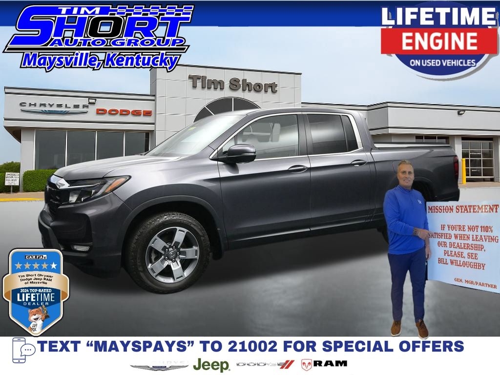 Sonic Gray Pearl 2024 Honda Ridgeline Pickup Truck All-Wheel Drive 9-Speed Automatic