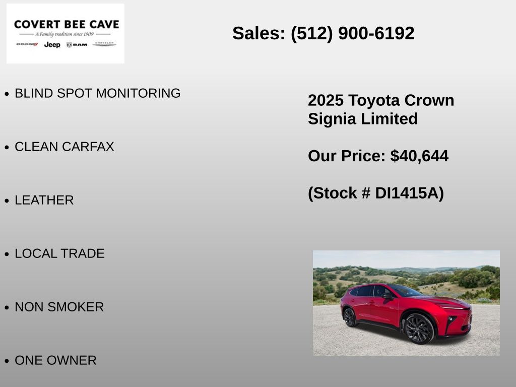 Used Car 2025 Toyota Crown Signia  Limited For Sale Under $50,000 In Austin, Texas