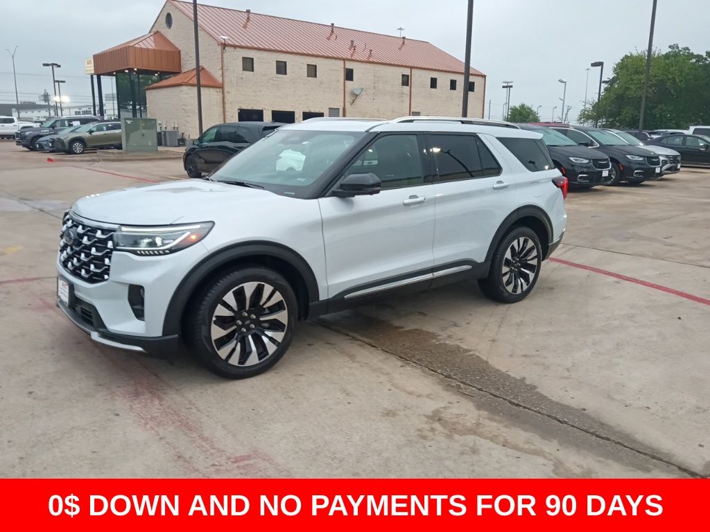 White Metallic 2025 Ford Explorer Platinum AWD SUV / Crossover All-Wheel Drive Automatic