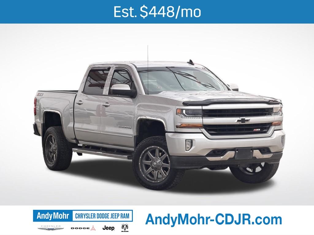 Silver Ice Metallic 2018 Chevrolet Silverado 1500 Pickup Truck Four-Wheel Drive 6-Speed Automatic Overdrive