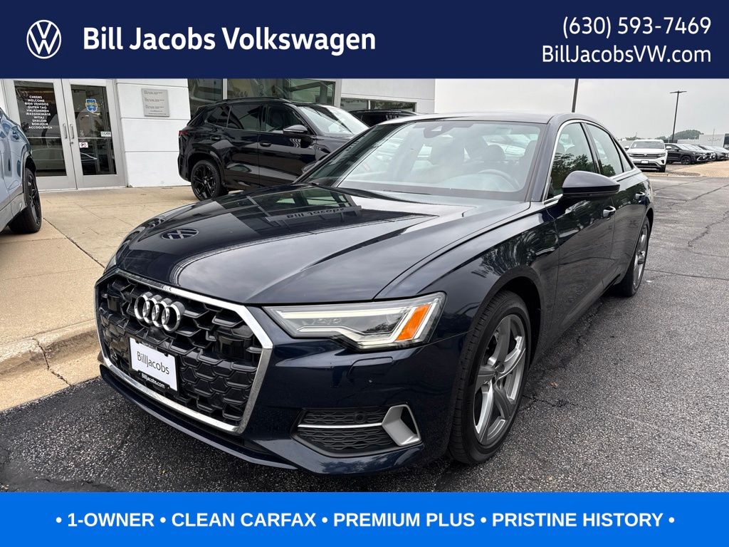 Blue 2024 Audi A6 Sedan All-Wheel Drive 7-Speed Automatic