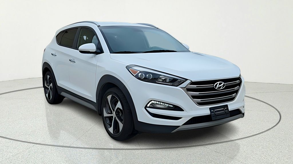 Dazzling White 2018 Hyundai Tucson 1.6T Limited FWD SUV / Crossover Front-Wheel Drive 7-Speed Automatic