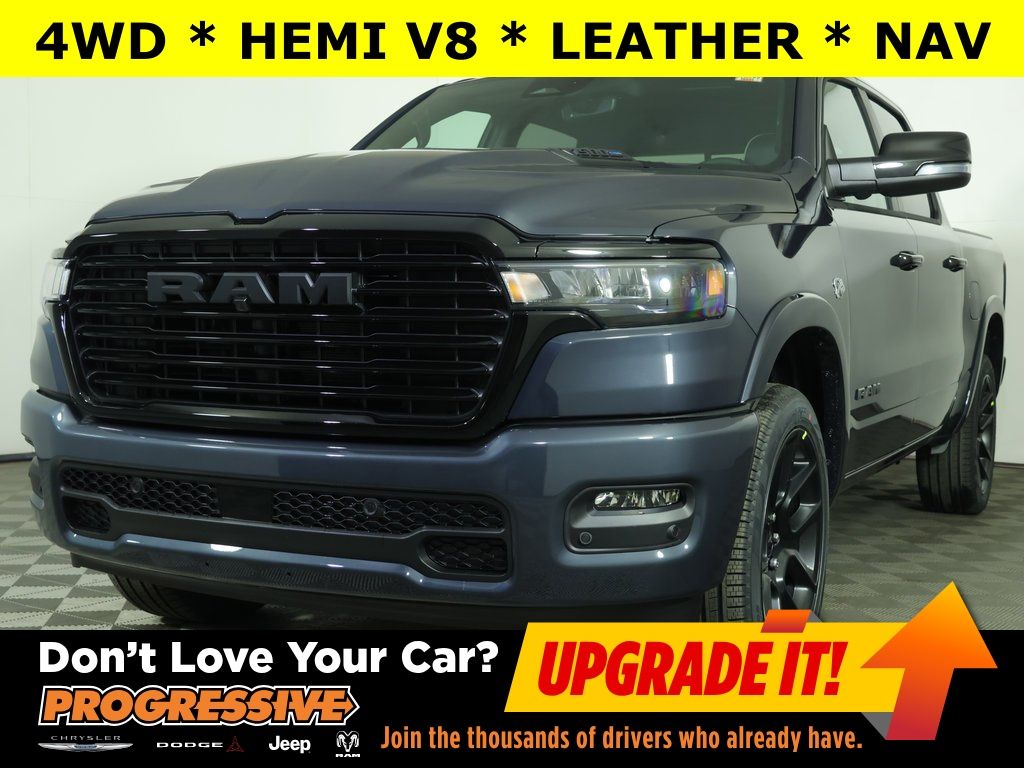 Forged Blue Metallic 2026 RAM 1500 Laramie Crew Cab 4WD Pickup Truck Four-Wheel Drive 8-Speed Automatic