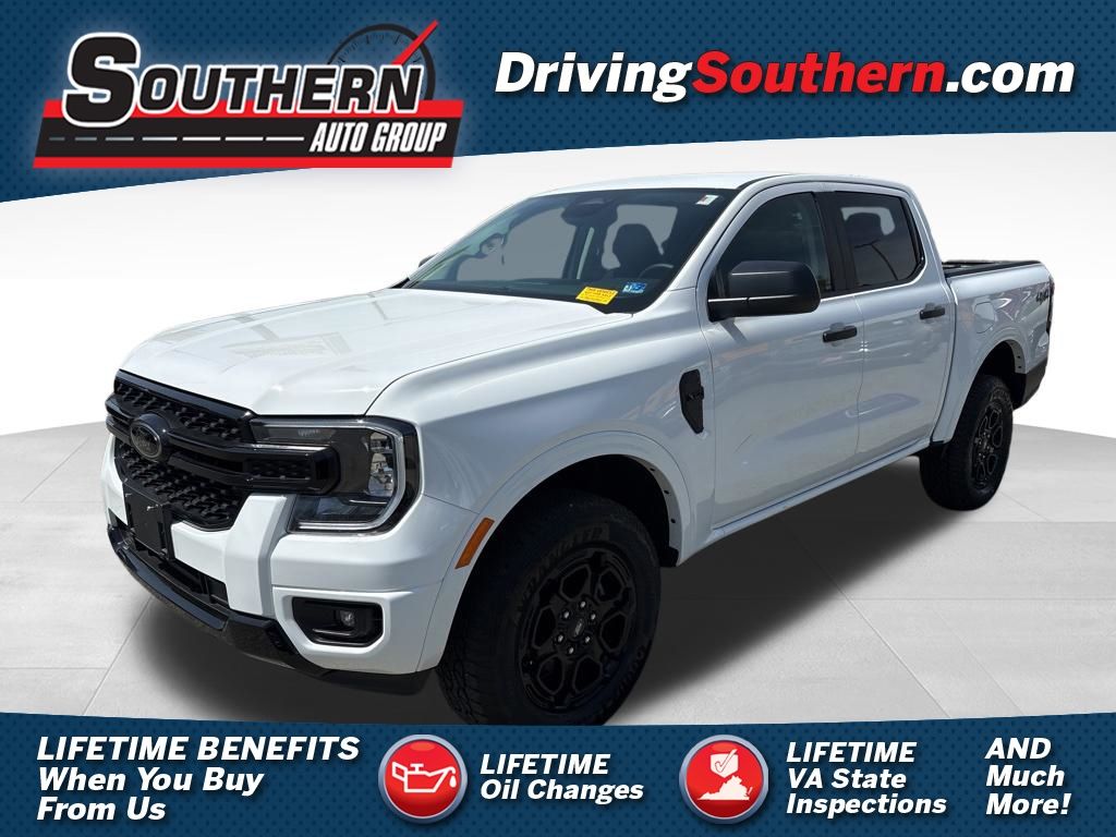 Oxford White 2025 Ford Ranger XLT SuperCrew 4WD Pickup Truck Four-Wheel Drive Automatic