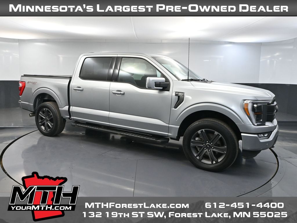 Iconic Silver Metallic 2023 Ford F-150 Lariat SuperCrew 4WD Pickup Truck Four-Wheel Drive Automatic
