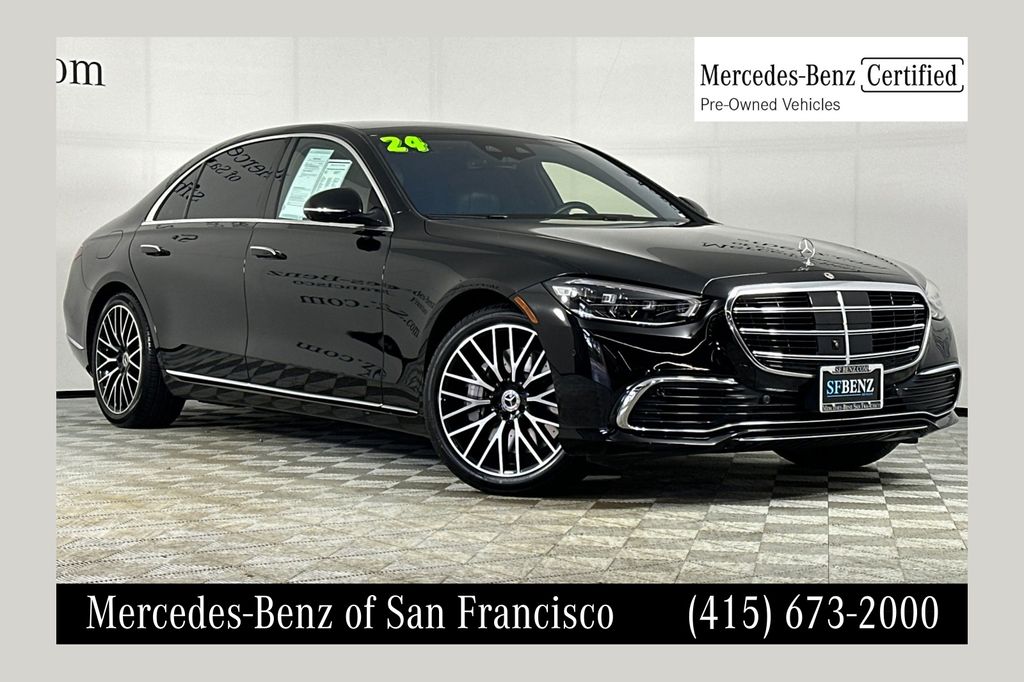 Black 2024 Mercedes-Benz S-Class Sedan All-Wheel Drive 9-Speed Automatic