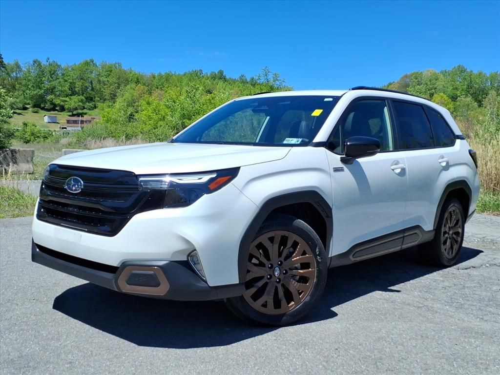 Crystal White Pearl 2025 Subaru Forester Hybrid Sport AWD SUV / Crossover All-Wheel Drive Continuously Variable Transmission