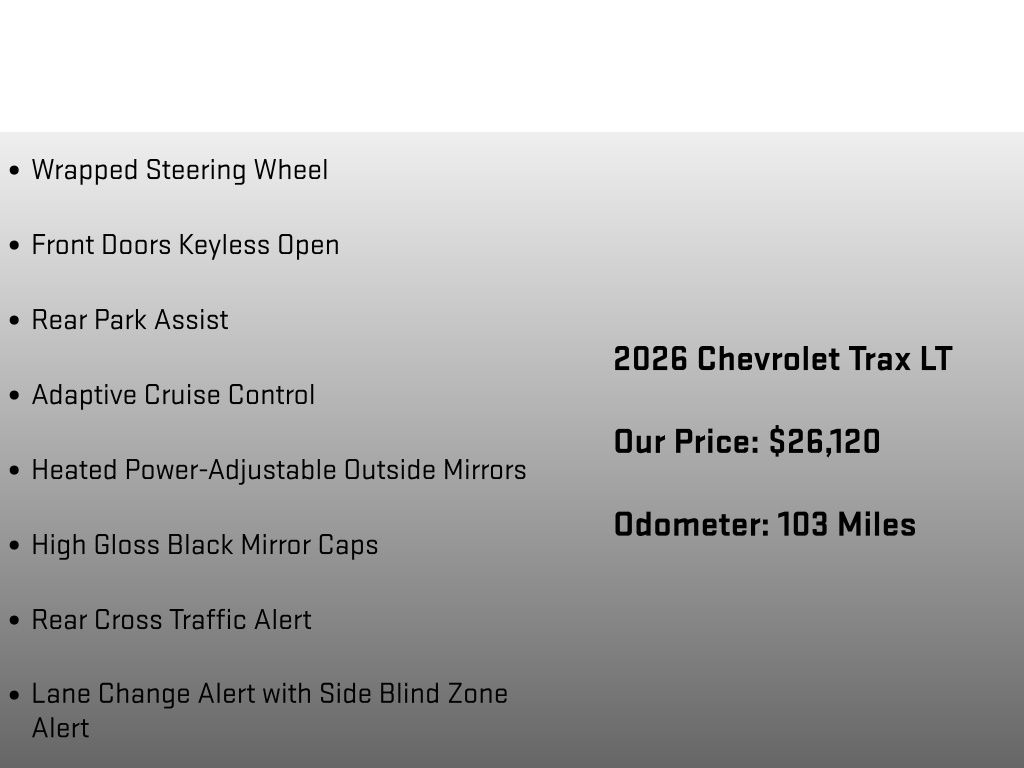 2026 Chevrolet Trax LT Gray at Klick Lewis Buick Chevrolet