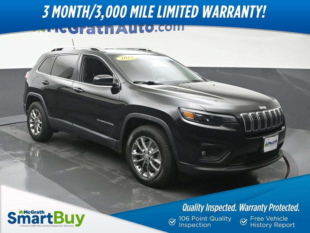 Diamond Black Crystal Pearlcoat 2019 Jeep Cherokee SUV / Crossover Four-Wheel Drive 9-Speed Automatic