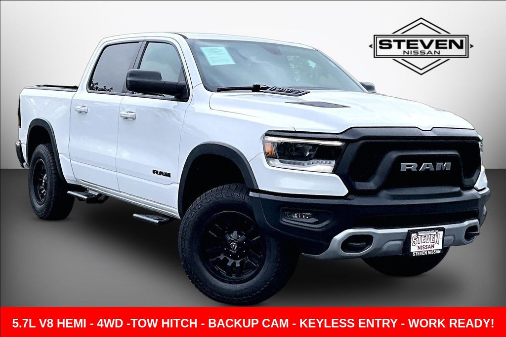 Bright White Clearcoat 2019 RAM 1500 Pickup Truck Four-Wheel Drive 8-Speed Automatic
