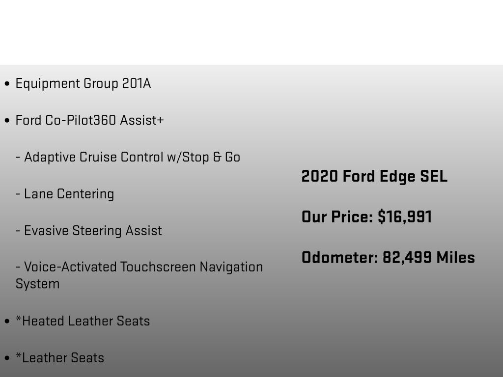 2020 Ford Edge SEL Black at Phil Fitts Ford