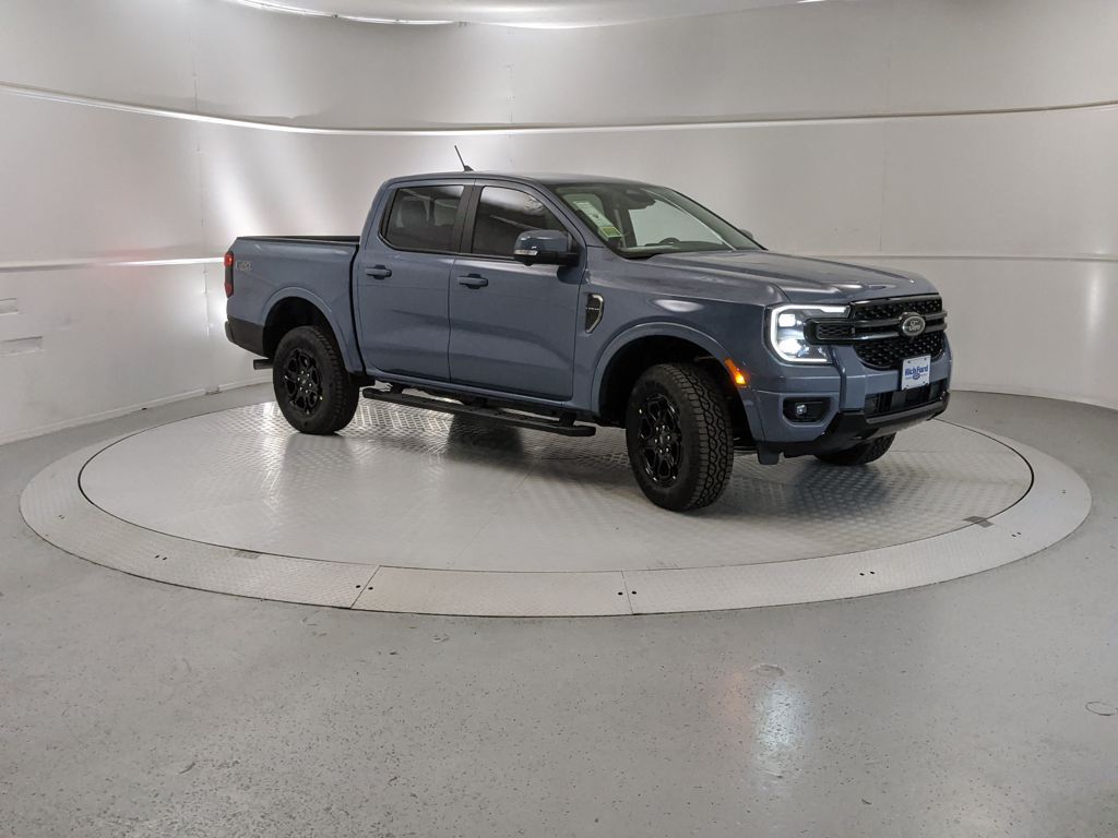 Blue (Azure Gray Metallic Tri-Coat) 2025 Ford Ranger Lariat SuperCrew 4WD Pickup Truck Four-Wheel Drive Automatic