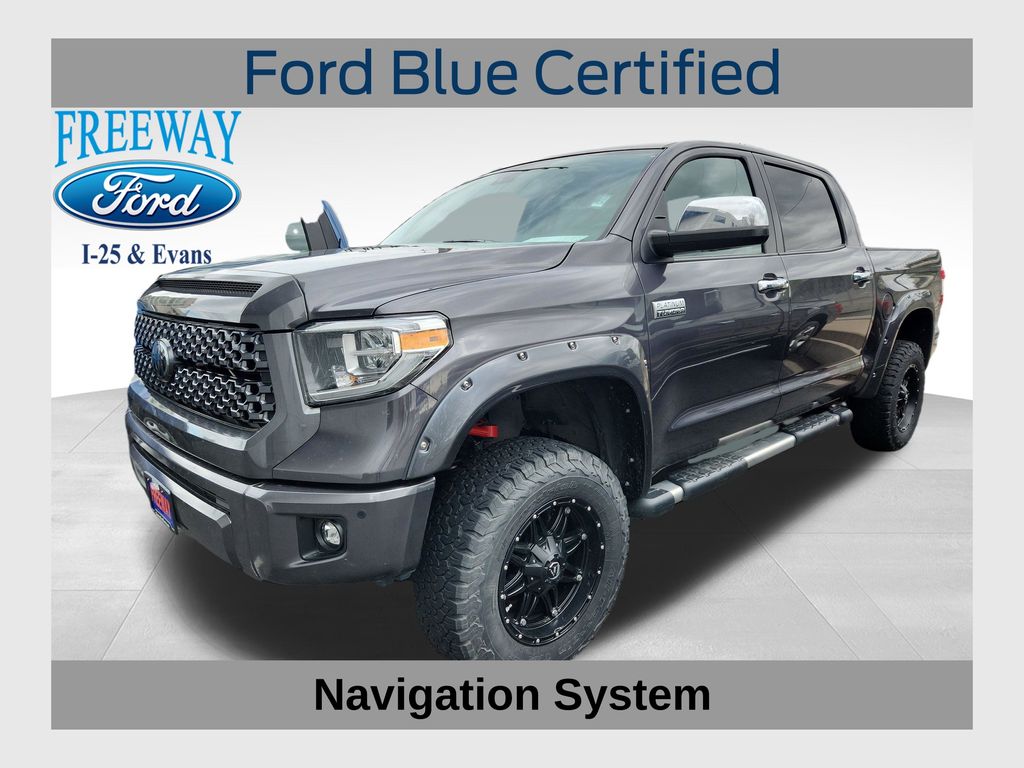 Magnetic Gray Metallic 2018 Toyota Tundra Platinum CrewMax 5.7L 4WD Pickup Truck Four-Wheel Drive 6-Speed Automatic Overdrive