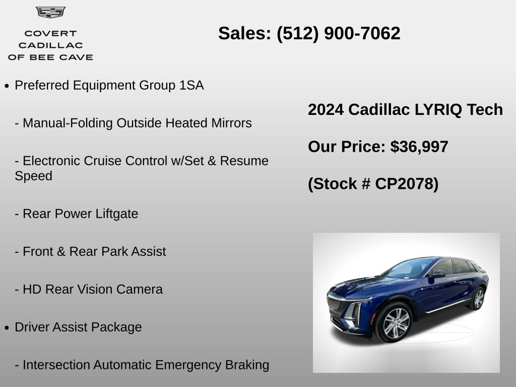 Used Car 2024 Cadillac Lyriq  Tech For Sale Under $40,000 In Austin, Texas